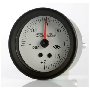 Strumento Road Italia Serie Bianca Stradale /  Racing Manometro indicatore Pressione Turbo -1+2 Bar - Meccanico Analogico a Diffusione  IBE103120  diam.52mm
