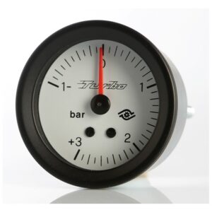 Strumento Road Italia Serie Bianca Stradale /  Racing Manometro indicatore Pressione Turbo -1+3 Bar - Meccanico Analogico a Diffusione  IBE103131   diam.52mm