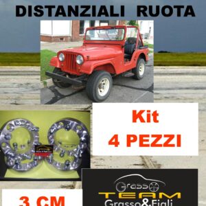 kit 4 Distanziali Ruota kit vettura completa di bulloni e dadi per il montaggio su Jeep CJ5 Renegade 1954 al 1983 DF12
