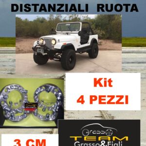 kit 4 Distanziali Ruota kit vettura completa di bulloni e dadi per il montaggio su Jeep CJ7 Renegade 1976 al 1986 DF12