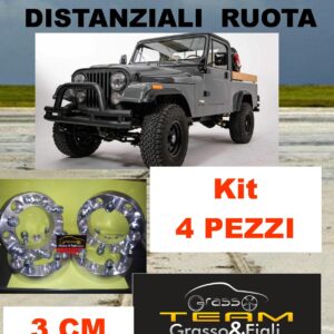 kit 4 Distanziali Ruota kit vettura completa di bulloni e dadi per il montaggio su Jeep CJ8 Renegade 1981 al 1986 DF12