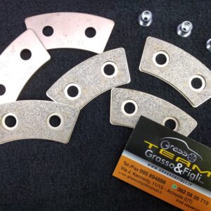 Coppia Piastrine e Rivetti a ricambio in Rame per Frizioni Sinterizzate 3 4 5 6 Petali / a molle con Parastrappi o Per dischi Rigidi Rivetto - Piastre - Placche - placchette pattini piastrina ricambi MISURA XL CCX3767032T28+C14310
