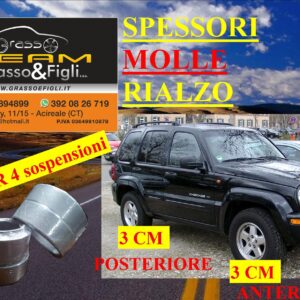 Kit 4 Spessori Molle For Jeep Cherokee KJ dal 2002 al 2007 Completo Anteriore Posteriore Spessori Rialzo 3 cm AU27M AR03