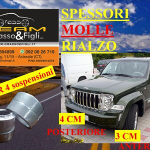 Kit 4 Spessori Molle For Jeep Cherokee KK dal 2008 al 2012 Completo Anteriore 3cm Posteriore 4cm Rialzo 3 cm AU27M MR01M