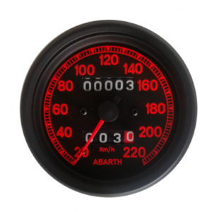 Strumento Road Italia Serie Fiat Abarth 131 e Delta / Racing Manometro indicatore Contachilometri 220Km/h con km parziali e totali Diametro 80mm BINK220/80