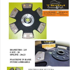 Disco Frizione in Rame Sinterizzato 6 Petali / Rigido senza Parastrappi Lancia Delta 2.0 HF Integrale EVOLUZIONE - 5569