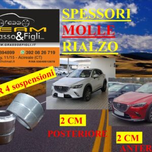 Kit 4 Spessori Molle MAZDA CX-3 4wd 4x4 Awd 2015 > Completo Anteriore Posteriore Spessori Rialzo 2 Cm AU26P + FT52M