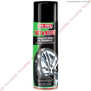 Ma*Fra - Fast & Black 500ml - Lucidante Spray Antistatico - Protegge e Ravviva il Colore Originale di Ogni Tpo di Pneumatico - Mafra