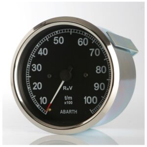 Strumento Road Italia Serie Abarth Storica 500 / Racing Manometro Quadrante Nero indicatore Contagiri RPM Diametro 100mm    BINC100100
