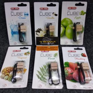 Profumatore per Auto o Piccoli Ambienti MaFra Deo Cube con Tappo in Legno – Fragola – Foresta – Tropicale – Vaniglia – Oceano – Mela Verde Profumo a Diffusione Naturale