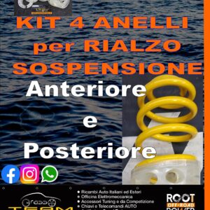Spessori Sospensioni Molle in Poliuretano infra molla per  SEAT LEON 1P     dal  2005  al  2012   - Anteriori e Posteriori 15mm - AT39 + AT28