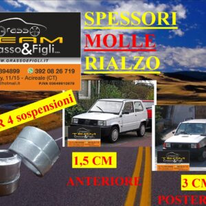 Kit 4 Spessori Molle FIAT PANDA 2WD 1980 > 2003 Completo Anteriore 1,5CM Posteriore 3CM Spessori Rialzo FT42 + FT44