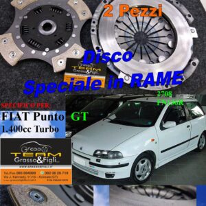 Kit Frizione 2 pezzi Spingidisco Sportivo Rinforzato + Disco in Rame Sinterizzato 4 petali - FIAT PUNTO GT TURBO 1.4  2708 + FN136R