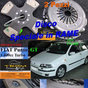 Kit Frizione 2 pezzi Spingidisco Sportivo Rinforzato + Disco in Rame Sinterizzato 4 petali - FIAT PUNTO GT TURBO 1.4  2219 + FN136R