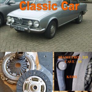 Kit Frizione Alfa Romeo 1750 - 2000 Berlina    - Disco + Spingidisco + Cuscinetto " E.Sassone " Classic Vintage Car -- K0303