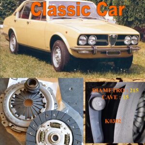 Kit Frizione Alfa Romeo Alfetta  1.6 - 1.8 - 2.0 - Quadrifoglio - GTV  2.0 1972 > 1985  - Disco + Spingidisco + Cuscinetto " E.Sassone " Classic Vintage Car -- K0302