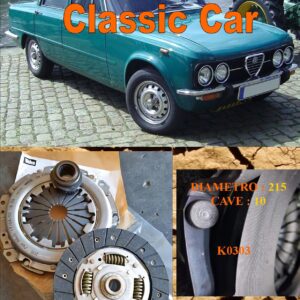 Kit Frizione Alfa Romeo Giulia 1.3 1.6  - 1969 > 1978  - Disco + Spingidisco + Cuscinetto " E.Sassone " Classic Vintage Car -- K0303