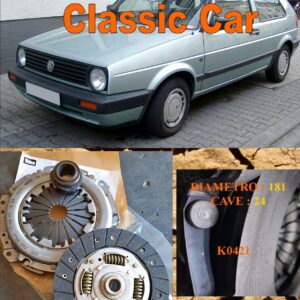 Kit Frizione Volkswagen Golf mk2 - 1.0 - 1.3 -    1983 > 1992  - Disco + Spingidisco + Cuscinetto " E.Sassone " Classic Vintage Car -- K0421