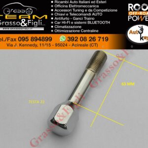Bullone Ruota Cromato per Cerchi in Lega Ferrari 14x1,50 Lunghezza filetto 65 Chiave testa 22 XBC18