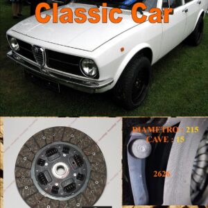 Disco Frizione Organico Alfa Romeo Alfetta 1.6 - 1.8 - 2.0 Quadrifoglio - GTV 2.0 + Turbo Diesel     dal 1972 al 1985  diametro 215 cave 15  - NUOVA PRODUZIONE 100% MADE IN ITALY - 2626