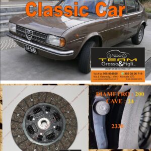 Disco Frizione Organico Alfa Romeo Alfa Sud 1.2 - 1.3 - 1.4 - 1.5 - 1.7 - incluso Ti e Sprint  dal 1972 al 1989 diametro 200 cave 24  - NUOVA PRODUZIONE 100% MADE IN ITALY - 2330
