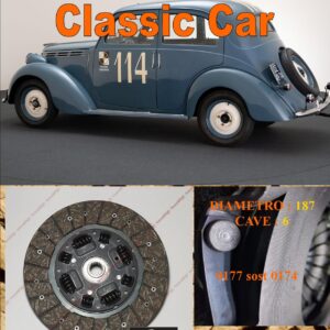 Disco Frizione Organico CON PARASTRAPPI  Fiat 1100 B / BLR    dal   diametro 187 cave 6  - NUOVA PRODUZIONE 100% MADE IN ITALY - 5526