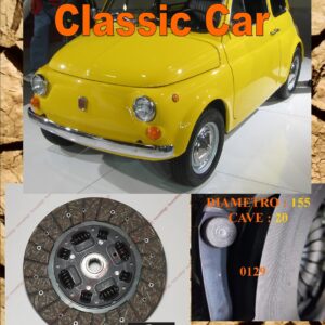 Disco Frizione Organico RIGIDO SENZA PARASTRAPPI  Fiat 500 F - L - R   dal 1965    diametro 155 cave 20  - NUOVA PRODUZIONE 100% MADE IN ITALY - 0129