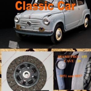 Disco Frizione Organico Fiat 600 D - 600 T    dal  diametro 155 cave 20  - NUOVA PRODUZIONE 100% MADE IN ITALY - 0050 sost. 0057