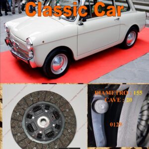 Disco Frizione Organico RIGIDO SENZA PARASTRAPPI  Autobianchi - Bianchina    dal  diametro 155 cave 20  - NUOVA PRODUZIONE 100% MADE IN ITALY - 0129