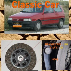 Disco Frizione Organico  FIAT  UNO 1.0 ie  32kw    dal 1989 >   diametro 180 cave 20  - NUOVA PRODUZIONE 100% MADE IN ITALY - 0304