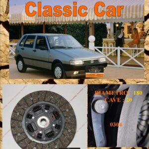 Disco Frizione Organico  FIAT  UNO 1.4 70 ie - + 70s   51 52 53kw    dal 1989 > 1993   diametro 180 cave 20  - NUOVA PRODUZIONE 100% MADE IN ITALY - 0304