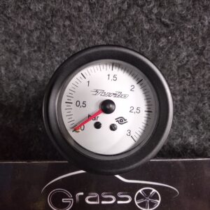 Strumento Road Italia Serie Bianca Stradale /  Racing Manometro indicatore Pressione Turbo 0+3 Bar - Meccanico Analogico a Diffusione  IBE103130   diam.52mm
