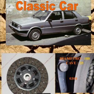Disco Frizione Organico  LANCIA PRISMA  1.3  58kw    dal 1983 > 1992   diametro 180 cave 20  - NUOVA PRODUZIONE 100% MADE IN ITALY - 0304