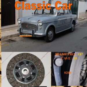 Disco Frizione Organico  Fiat 1100 / 103 D/H    dal   diametro 187 cave 10  - NUOVA PRODUZIONE 100% MADE IN ITALY - 0200