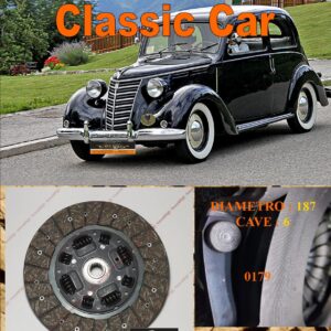 Disco Frizione Organico  Fiat 1100 E / ELR    dal   diametro 187 cave 6  - NUOVA PRODUZIONE 100% MADE IN ITALY - 0179