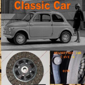 Disco Frizione Organico  Fiat 500 D berlina    dal   diametro 140 cave 6  - NUOVA PRODUZIONE 100% MADE IN ITALY - 0199