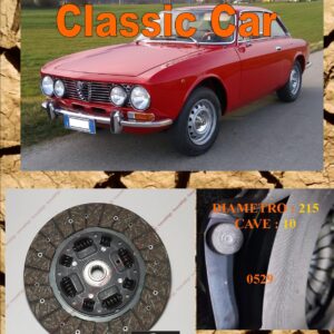 Disco Frizione Organico ALFA ROMEO 2000 - 2000 GT - 2000 Spider diametro 215 cave 10 - NUOVA PRODUZIONE 100% MADE IN ITALY - 0529