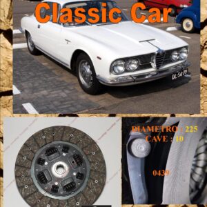 Disco Frizione Organico ALFA ROMEO 2600 - 2000 Sprint dal 1962 > diametro 225 cave 10 - NUOVA PRODUZIONE 100% MADE IN ITALY - 0439