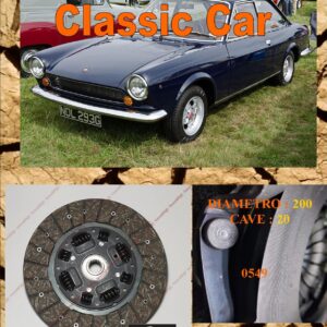 Disco Frizione Organico  FIAT 124 SPORT COUPE 1400 1a SERIE   diametro 200 cave 20  - NUOVA PRODUZIONE 100% MADE IN ITALY - 0549