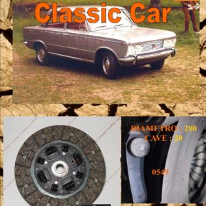 Disco Frizione Organico FIAT 125 1a serie + 125 S fino al 1970 diametro 200 cave 20 - NUOVA PRODUZIONE 100% MADE IN ITALY - 0549