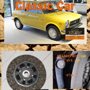 Disco Frizione Organico AUTOBIANCHI A112 0.9 - E 32kw dal 1969 > 1972 diametro 160 cave 20 - NUOVA PRODUZIONE 100% MADE IN ITALY - 0736