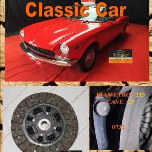 Disco Frizione Organico  FIAT 124 SPORT 1.6 - 1.8       diametro 215 cave 20  - NUOVA PRODUZIONE 100% MADE IN ITALY - 0732