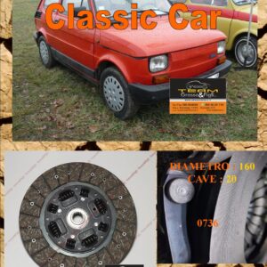 Disco Frizione Organico  FIAT 126 BIS - FSM   dal 1987 >      diametro 160 cave 20  - NUOVA PRODUZIONE 100% MADE IN ITALY - 0736