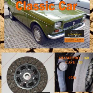 Disco Frizione Organico FIAT 127 29kw dal 1971 > 1977 diametro 160 cave 20 - NUOVA PRODUZIONE 100% MADE IN ITALY - 0736