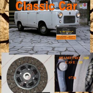 Disco Frizione Organico  FIAT 600T da motore 040001 ->       diametro 160 cave 20  - NUOVA PRODUZIONE 100% MADE IN ITALY - 0736