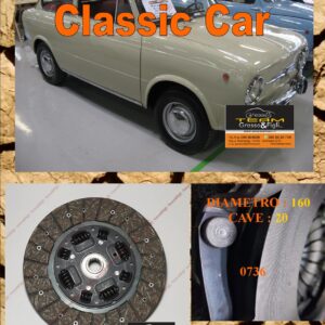 Disco Frizione Organico  FIAT 850 Berlina e Special      diametro 160 cave 20  - NUOVA PRODUZIONE 100% MADE IN ITALY - 0736