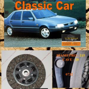Disco Frizione Organico  FIAT CROMA 2.0 CHT - 2.0 ie - 2.5 D dal 1985 > 1992      diametro 215 cave 20  - NUOVA PRODUZIONE 100% MADE IN ITALY - 0732