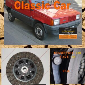 Disco Frizione Organico  FIAT PANDA 30 - 40 - 45  dal 1980 al 1989     diametro 160 cave 20  - NUOVA PRODUZIONE 100% MADE IN ITALY - 0736