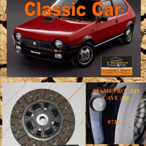 Disco Frizione Organico  FIAT RITMO 1 PRIMA SERIE 2.0 125 TC ABARTH + 2a SERIE 2.0 130 TC  dal 1982 > 1987      diametro 215 cave 20  - NUOVA PRODUZIONE 100% MADE IN ITALY - 0732