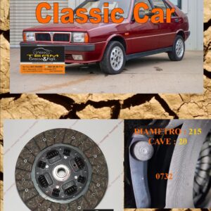 Disco Frizione Organico  LANCIA DELTA HF 1.6 TURBO 93 - 97 - 103 - 107 kw  dal 1983 > 1989      diametro 215 cave 20  - NUOVA PRODUZIONE 100% MADE IN ITALY - 0732